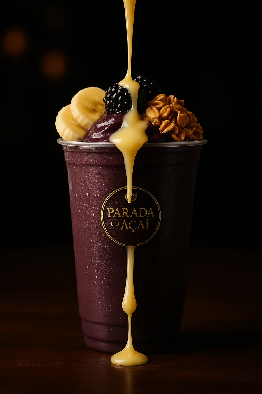 Açaí premium PARADA DO AÇAÍ com selo dourado